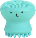 Facial Cleansing Brush Jellyfish Face Brush Exfoliating Face Brush Massaging Facial Cleansing Spin Brush Face Cleanser Brushes for Men Women(Verde)