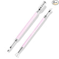 NXJ INFILILA Cuticle Pusher and Cuticle Cutter, 2Pcs Pink Cuticle Pusher Tool Stainless Triangle Cuticle Peeler Scraper Manicure Pedicure Tools Cuticle Remover Kit for Nail Care