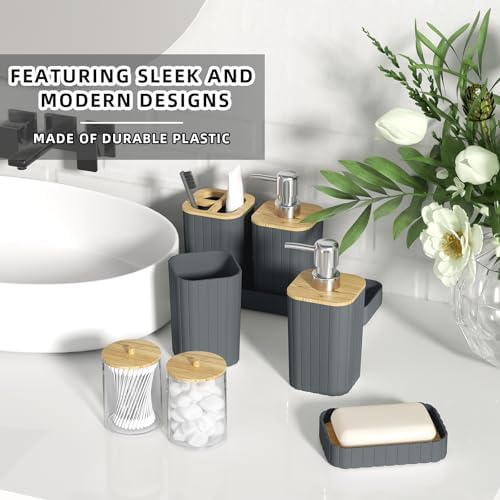 XLHOMO Bathroom Accessories Set - 10PC Elegant Grey Bathroom Set - Image 4