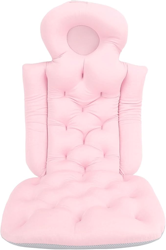 Full Body Bath Pillow for Bathtub Adult Tub Pillow Cushion for Bath for Headrest Neck Support (Pink)
