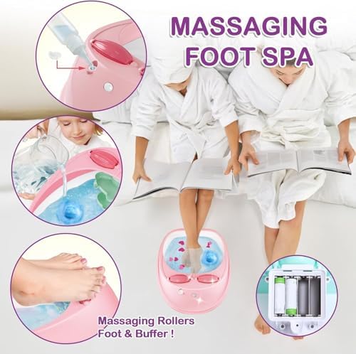 Kids Foot Spa Kit for Girls Ages 6-12, Nail Art Set, Birthday Gift - Image 2