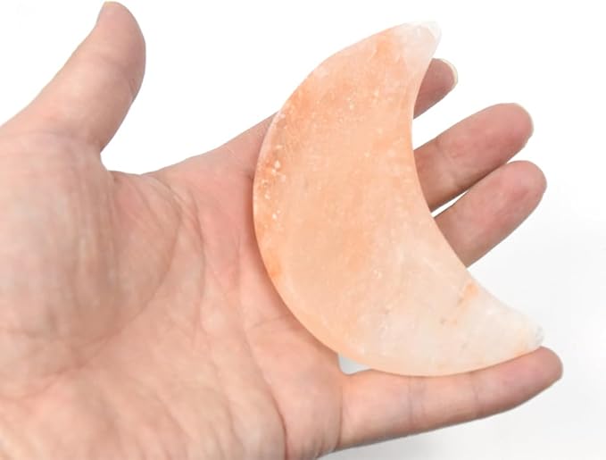 Moon Shape Himalayan Salt Massage Stones Hot Massage Cold Massage Stones Set Warm Rocks Kit for Facial SPA