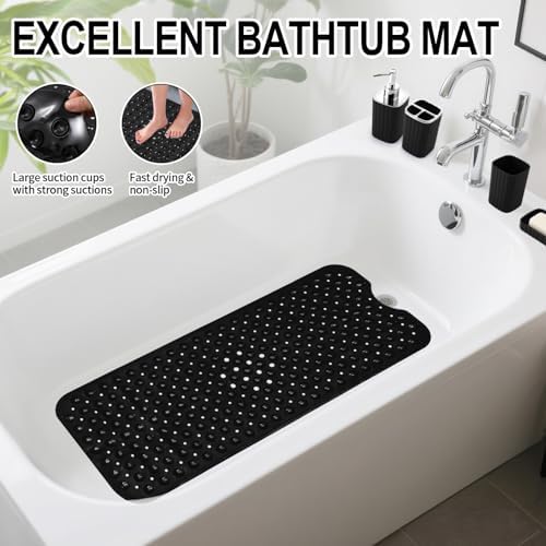 XLHOMO 26PC Bathroom Accessories Set - Gorgeous Black Bathroom Set, Bathroom Accessory Set, Black Shower Curtain Set with Bathtub Mats for Shower Tub - Image 7