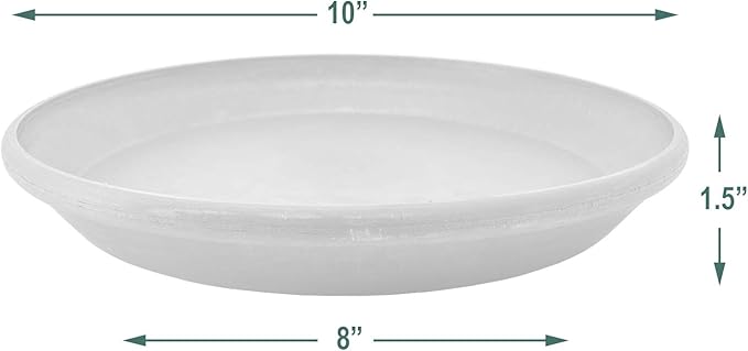 PSW Pot Collection AP25C 10-inch Plastic/Stone/Wood Composite Plant Saucer Drip Tray – No Drainage Hole (Drillable), Indoor/Outer Water Tray, Chocolate