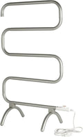 Warmrails Classic Towel Warmer - Free-Standing or Wall Mounted Towel Warmer Rack for Drying Towels and Garments - 37.5-Inch Nickel Finish Frame with 4 Bars - Model HCS