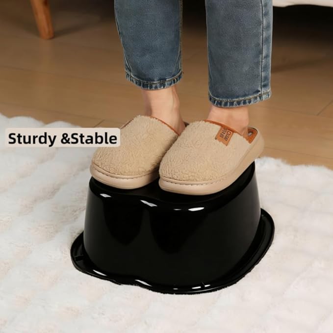 Ytterbium Foot Soaking Bath Basin, Large Massage Foot Soaking Tub, Plastic Home Spa Pedicure Bucket, Relaxation & Stress Relief, Suitable for Women & Men (Black)