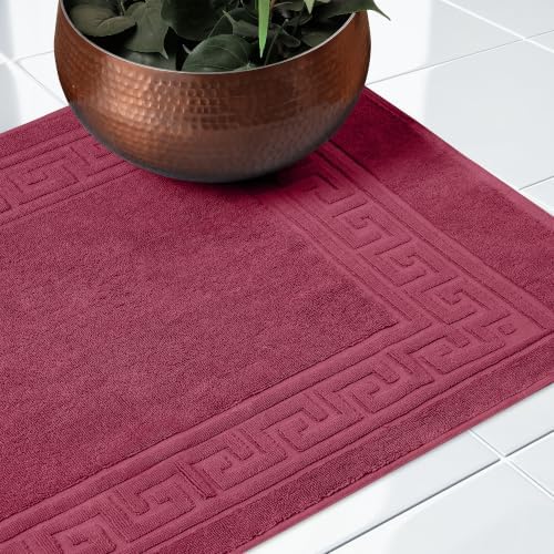 Superior Heavyweight Cotton Bath Mats, 2-Piece Rugs For Bathroom Accessories, Washable Rug For Shower, Toilet, Modern Decor, No Backing, Luxury Hotel And Spa Quality, Set of 2, 22" x 35", Burgundy - Image 6