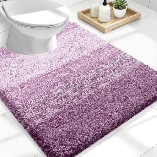 OLANLY Luxury Toilet Rugs U-Shaped 24x20, Soft Absorbent Microfiber Mat by OLANLY