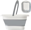 WMHYLYH Collapsible Pedicure Foot Spa Bath Massager for Dry Cracked Feet, Feet Soaking Tub with Massage Acupoint, Pedicure Foot Soak Basin Plastic Bucket with Handle(White)