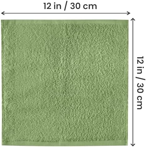 Utopia Towels 24 Pack Washcloths, 12x12 in, 100% Cotton, Sage Green - Image 2