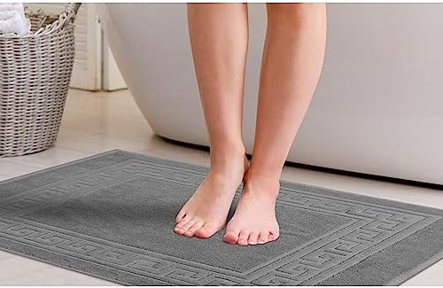 Superior Heavyweight Cotton Bath Mats, Bath Rugs For Bathroom Accessories, Washable Rug For Shower, Bath, Toilet, Modern Decor, No Backing, Luxury Hotel And Spa Quality, Set of 2, 22" x 35", Sage - Image 7