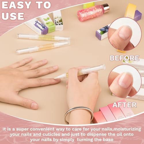 Meschett 2PCS Cuticle Oil Pens for Nail Care, Moisturizing Nail Oil Pen with Soft Brush, Hydrating Cuticle Oil for Dry Nails & Cuticles (Cherry & Lavender Flavor) - Image 4