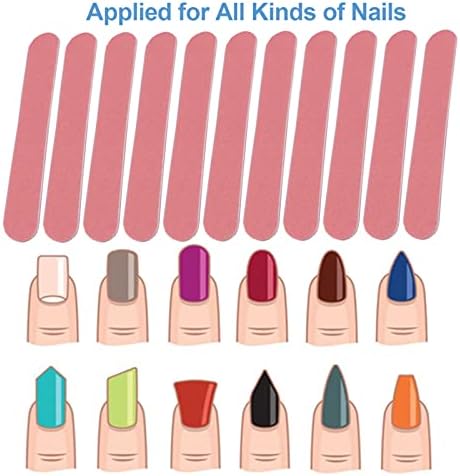 Mini Nail Files Bulk (100 Pcs), Double Sided Emery Board Nail File for Nature Nails, Manicure Tool Set Disposable Colorful Nail File for Home Salon Use Travel Size Men Women Kids Wood Board - Image 2