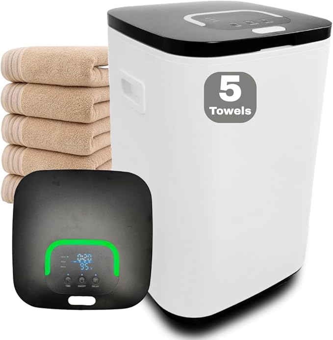 Di’Aroma Luxury Towel Warmer Bucket for Bathroom – Extra Large 26L Heated Towel Warmer for Towels, Robes & Blankets, Hot Towel Warmer with Fast Heating, Includes Aroma Tablets, Housewarming Gift
