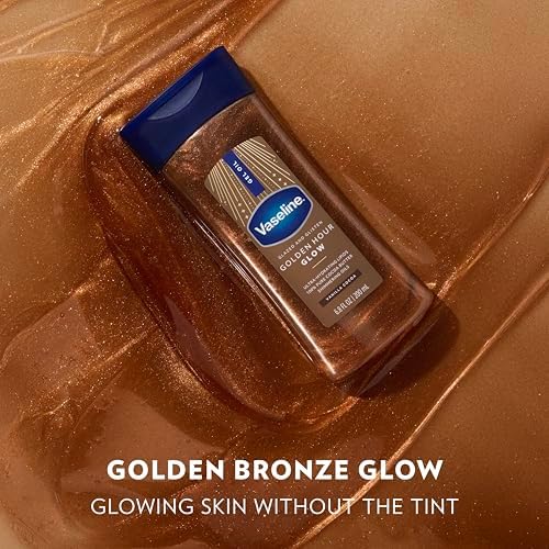 Vaseline Glazed and Glisten Golden Hour Body Gel Oil Shimmering 6.8oz 1ct - Image 3