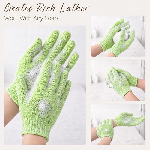 12 Pcs Exfoliating Gloves for Shower, Body Scrub Gloves, 6 Pairs, Nylon - Image 5