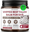 RICHGRAND Beef Tallow for Skin - Whipped Tallow and Honey Balm - Grass Fed Beef Tallow for Face, Daily Moisturizer & Body Butter - Natural Non Comedogenic Skincare (4.3 oz) by RICHGRAND