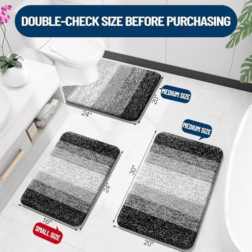 OLANLY Luxury Toilet Rugs U-Shaped 24x20, Soft Absorbent Microfiber Mat - Image 3