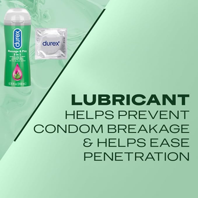 Durex Massage & Play 2 in 1 Lubricant, 6.76 oz., Soothing Touch with Aloe Vera