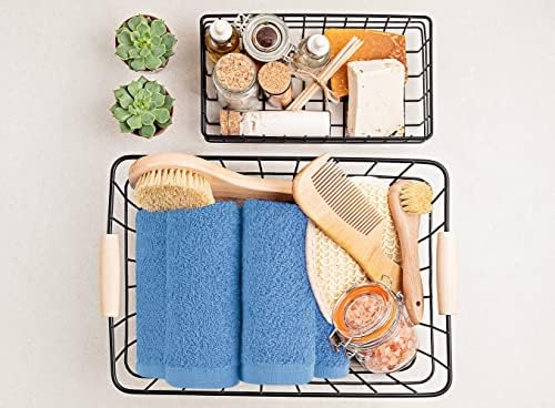 Utopia Towels 12 Pack Cotton Washcloths Set - 100% Ring Spun Cotton, Premium Quality Flannel Face Cloths, Highly Absorbent and Soft Feel Fingertip Towels (Electric Blue) - Image 6