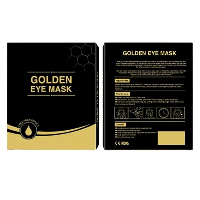 “24K Gold Eye Patches for Radiant, Youthful Eyes – Collagen & Hyaluronic Boost – Reduce Puffiness, Dark Circles & Wrinkles – 12 Pairs”