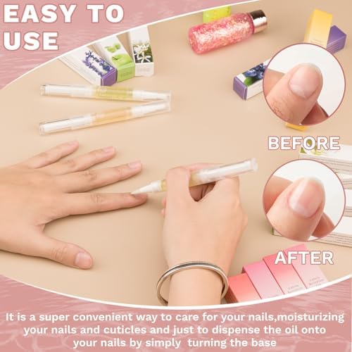 Meschett 2PCS Cuticle Oil Pens for Nail Care, Moisturizing Nail Oil Pen with Soft Brush, Hydrating Cuticle Oil for Dry Nails & Cuticles (Peach & Strawberry Flavors) - Image 4