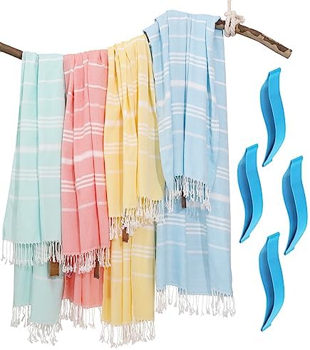 4 Packs Turkish Beach Towel Pool Swim Towels Set Bulk Soft Cotton Extra Large Sand Free Quick Dry Thin Lightweight Travel Vacation Essentials Cruise Accessories Must Haves Clearance Sandless Oversized - Image 7