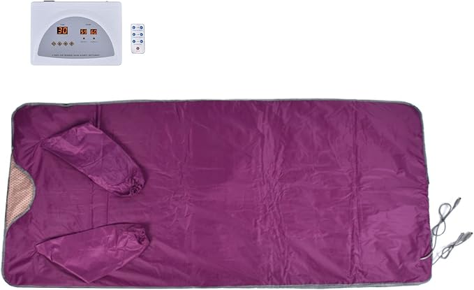 Srliya Far Infrared Sauna Blanket, Portable Detox Body Slimming Blanket with Moxibustion Magnet C 650W Fast Heating, for Home Spa Relaxation (US Plug 110V)