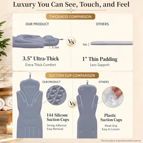 Full Body Bath Pillow for Bathtub Thickened 5D Air Mesh 144 Suction Cups - Image 4