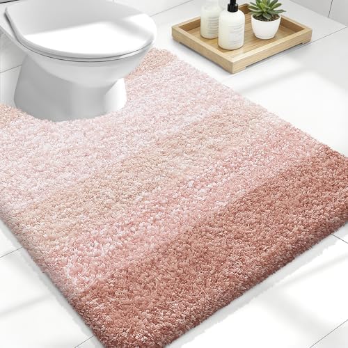 OLANLY Luxury Toilet Rugs U-Shaped 24x20, Soft Absorbent Microfiber Mat by OLANLY