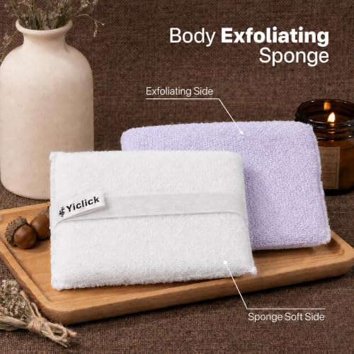 Exfoliating Body Scrubber (2 Pack), Body Scrubber Exfoliator, Exfoliating Sponge for Shower Bath, Shower Loofah Luffa Lufa with Handle for Men Women, Dead Skin Exfoliator for Body Scrub - Image 2