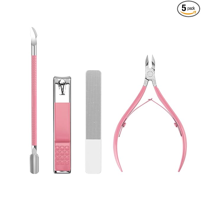Nail Clippers Set Women Manicure Kit Nail Cuticle Kit with Nail Clippers Nail Cuticle Trimmer Pusher Glass Nail File Nail and Cuticle Care Kit Travel Nail Set Manicure Tools Cuticle Set Gift for Women