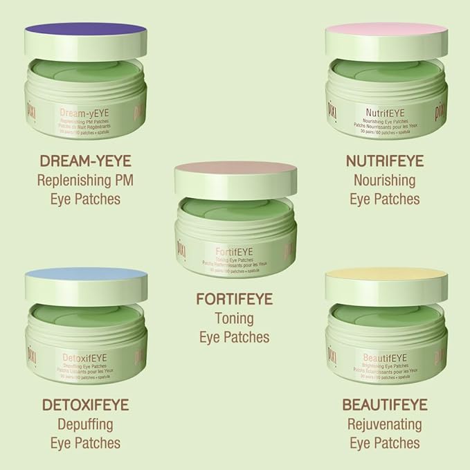 Pixi BeautifEYE Hydrogel Under-Eye Patches | Refreshing Eye Patches For Dark Circles | Brighten & Hydrate Under Eyes | 30 Pairs / 60 Patches