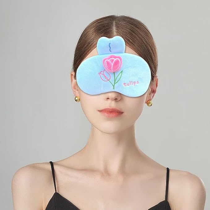 PERFECTSIGHT Cute Sleep Eye Masks (Blue Tulip)