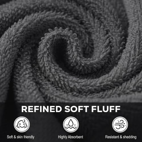 Utopia Towels 12 Pack Washcloths, 12x12 in, 100% Cotton, Grey - Image 3