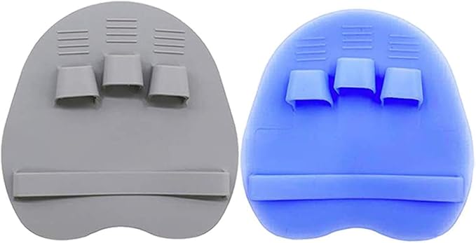 2 Pack Soft Silicone Shower Brush Body Wash Bath Exfoliating Skin Massage Scrubber, Dry Skin Brushing Glove Loofah, Fit for Sensitive and All Kinds of Skin(Gray+purple)
