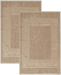 Superior Heavyweight Cotton Bath Mats, Bath Rugs For Bathroom Accessories, Washable Rug For Shower, Bath, Toilet, Modern Decor, No Backing, Luxury Hotel And Spa Quality, Set of 2, 22" x 35", Taupe by SUPERIOR