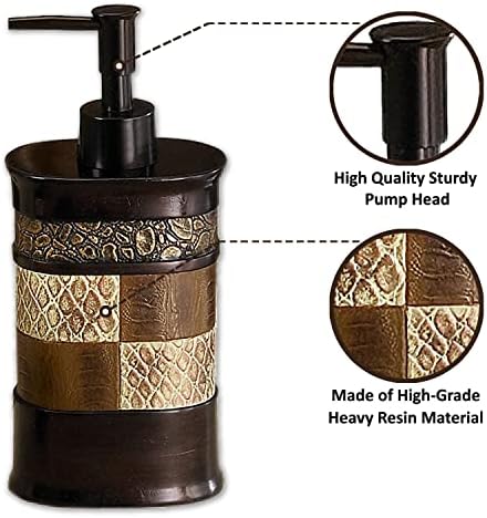 Zahari Home 4pc Zambia Stylish Bathroom Accessories Set Soap Pump, Tumbler, Tooth Brush Holder and Soap Dish Modern Classic Luxury Contemporary Decor Unique Design Animal Western Bath Set - Image 2