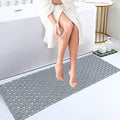 Bambo Bath Mat Bathroom Runner Long Large Rugs Floor Wood Shower Bathtub Waterproof Non Slip Accessories 16x48 Inch Easy to Clean, Grey,1 pc by Fovlaurs