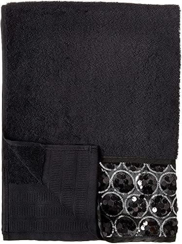Zahari Home Sinatra Modern Bathroom Towel Set 3 Piece Towel Bath Towel, Hand Towel and Wash Towel Luxury Contemporary Decor Bling Black Bath Towel Sets Soft, Plush and Highly Absorbent - Image 4