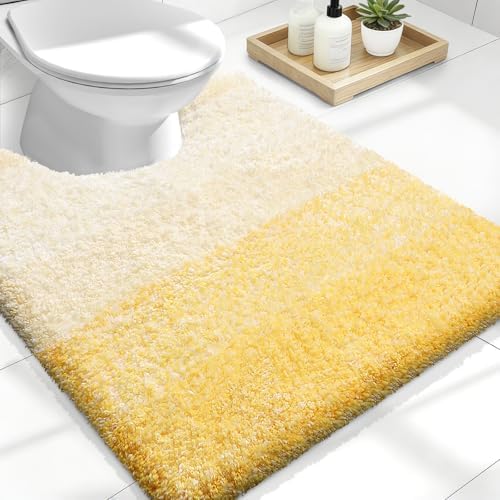OLANLY Luxury Toilet Rugs U-Shaped 24x20, Soft Absorbent Microfiber Mat by OLANLY