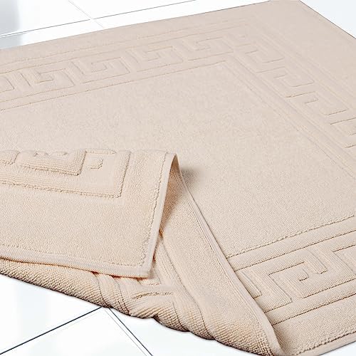 Superior Heavyweight Cotton Bath Mats, Bath Rugs For Bathroom Accessories, Washable Rug For Shower, Bath, Toilet, Modern Decor, No Backing, Luxury Hotel And Spa Quality, Set of 2, 22" x 35", Ivory - Image 5