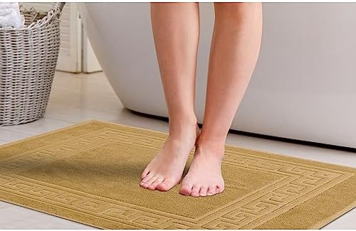 Superior Hotel & Spa Quality Bath Mat Set of 2, Made of Long-Staple Combed Cotton, Durable and Washable Bathroom Mat 2-Pack - Toast, 22" x 35" each - Image 7