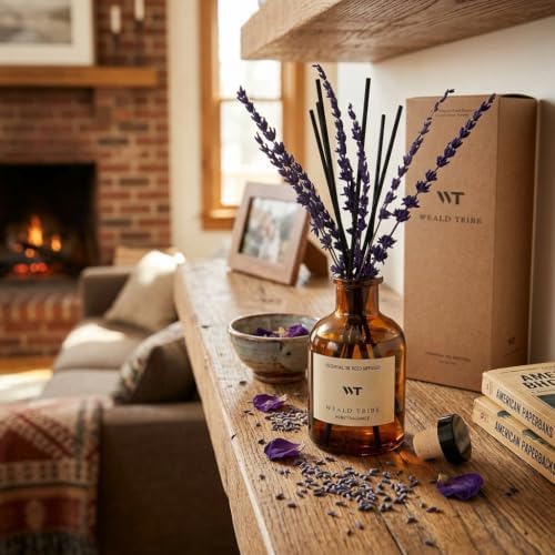 WEALD TRIBE Pure Lavender Reed Diffuser Set Bathroom Air Fresheners Decor - Image 4