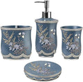 Zahari Home 4pc Capri Bathroom Accessories Sets Modern Classic Soap Dispenser, Tumbler, Tooth Brush Holder and Soap Dish Holder Unique Design Royal Blue Bathroom Set by ZahariHome