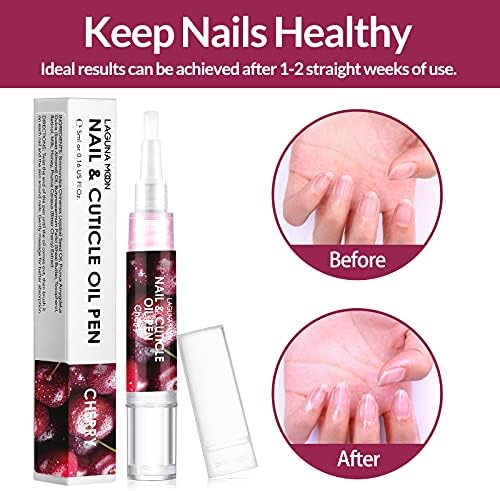 Lagunamoon Cherry Cuticle Oil Pen for Nail Care, 5ml Nail Oil Pen with Natural Ingredients to Moisturize and Nourish Dry Nails and Cuticles, Cuticle Oil to Prevent Nail Cracking and Hangnails - Image 5