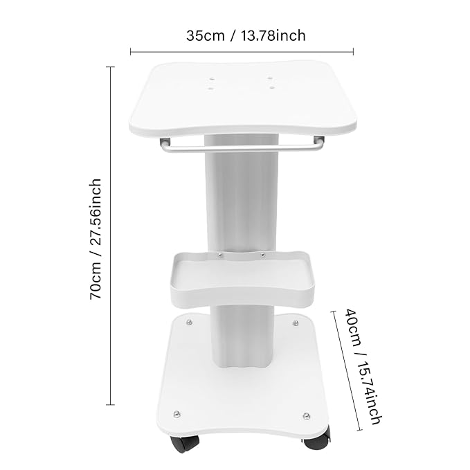 Esthetician Cart, Trolley Cart with Wheels, 3 Tier Beauty Rolling Cart, Trolley SPA, Adjustable Tattoo Table Work Station, Salon Trolley Cart for Storage Equipment Machine Organizer Tray