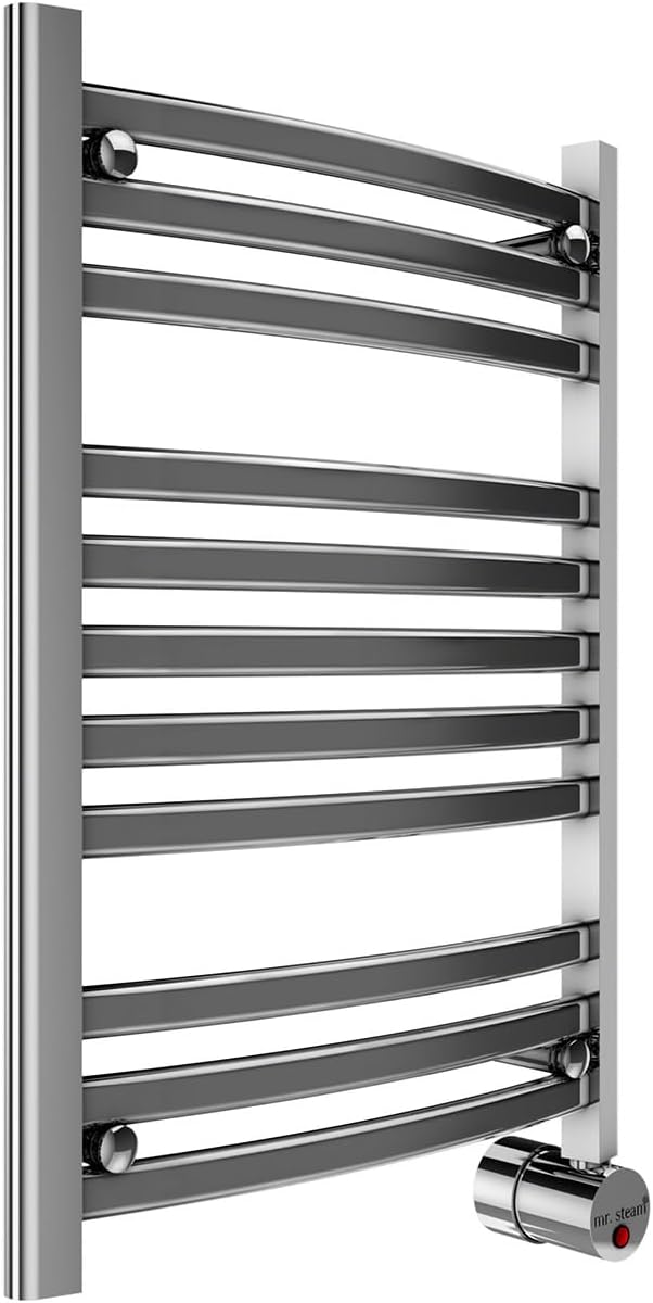 Mr Steam W228TPC Polished Chrome W228 11-Bar Wall Mounted Electric Towel Warmer with Digital Timer, Size
