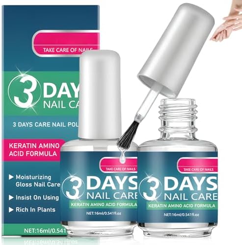 3 Days Nail Care - Keratin Amino Acid Nail Care, for Dry Weak Fragile Nails, Strengthening & Hydrating (16ml, 2pcs) by Unknown