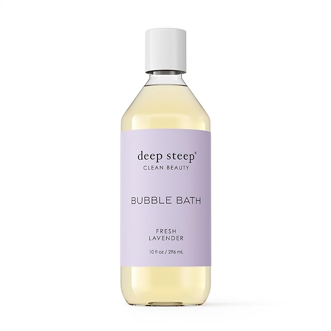 Deep Steep Bubble Bath, Fresh Lavender, 10 oz – Soothing Soak with Shea Butter, Argan Oil, Aloe Vera & Coconut Oil – Vegan, Sulfate-Free, PH-Balanced Clean Beauty